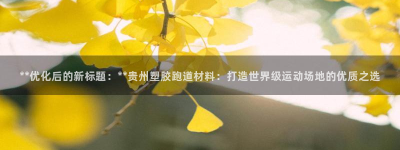 红足一1世比分：**优化后的新标题：**贵州塑胶跑道材料：打造世界级运动场地的优质之选