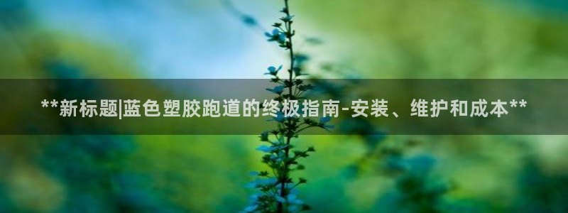 红足1世1站：**新标题|蓝色塑胶跑道的终极指南-安装、维护和成本**